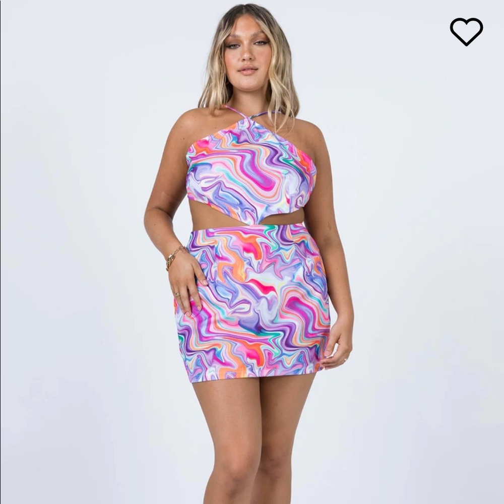 Rainbow princess polly cut out dress